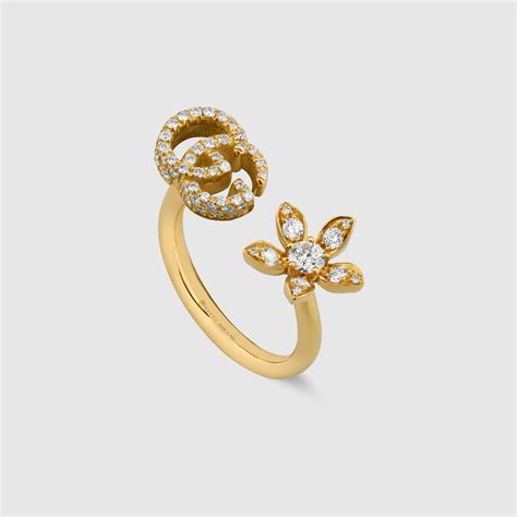 gucci floral 18k ring|gucci floral ring.